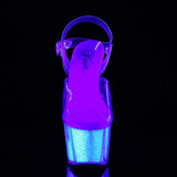 7" Heel, 2 3/4" PF 7" - 7 1/2" Heel Clr/Neon Opal Glitter ADO708UVG/C/NOPG