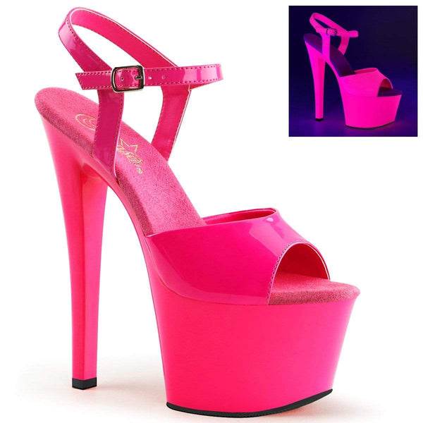 7" Heel, 2 3/4" PF 7" - 7 1/2" Heel Neon H. Pink/H. Pink SKY309UV/NHPNK/M