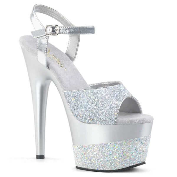 7" Heel, 2 3/4" PF 7" - 7 1/2" Heel Slv Multi Glitter/Slv Multi Glitter ADO709-2G/SG/M