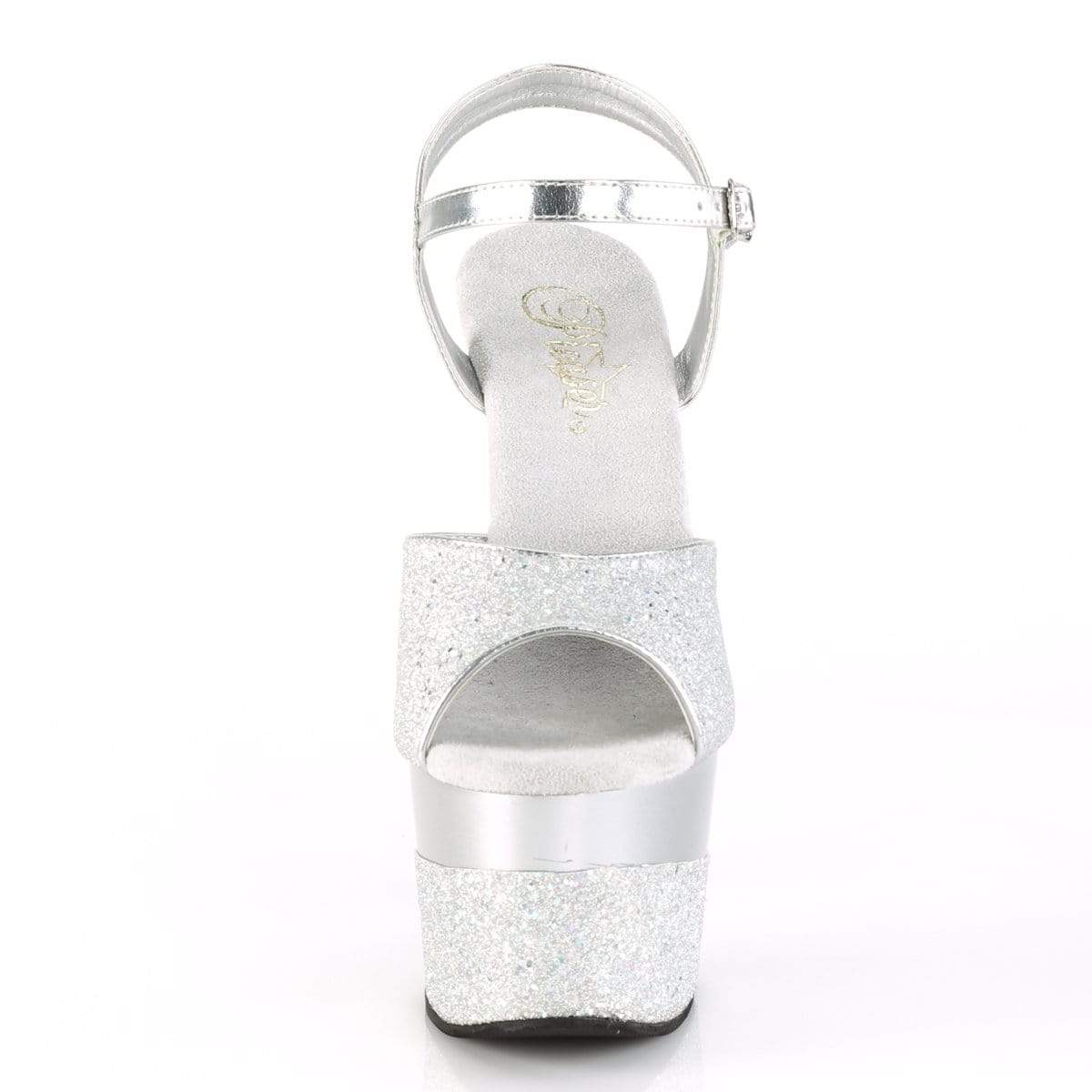 7" Heel, 2 3/4" PF 7" - 7 1/2" Heel Slv Multi Glitter/Slv Multi Glitter ADO709-2G/SG/M