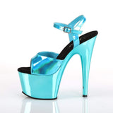 7" Heel, 2 3/4" PF 7" - 7 1/2" Heel Turquoise Hologram/Turquoise Chrome ADO709HGCH/TEHG/TECH