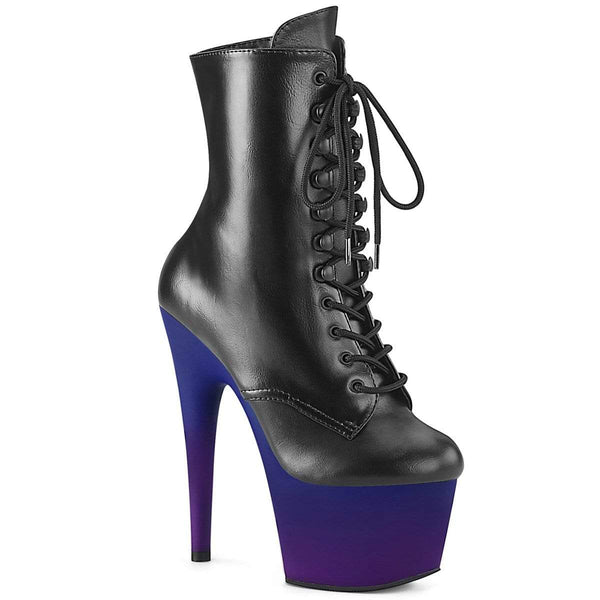 Adore 1020BP Black Faux Leather/Blue-Purple Ombre