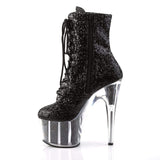 7" Heel, 2 3/4" PF Ankle/Mid-Calf Boots Blk Glitter/Blk Glitter ADO1020G/B/M