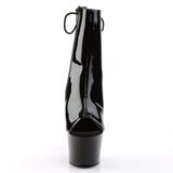 7" Heel, 2 3/4" PF Ankle/Mid-Calf Boots Blk Pat/Blk ADO1018/B/M