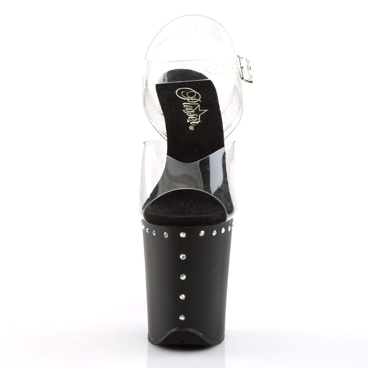 8" Heel, 4" PF 8" Heel Clr/Blk Matte FLAM808ABLS/C/B