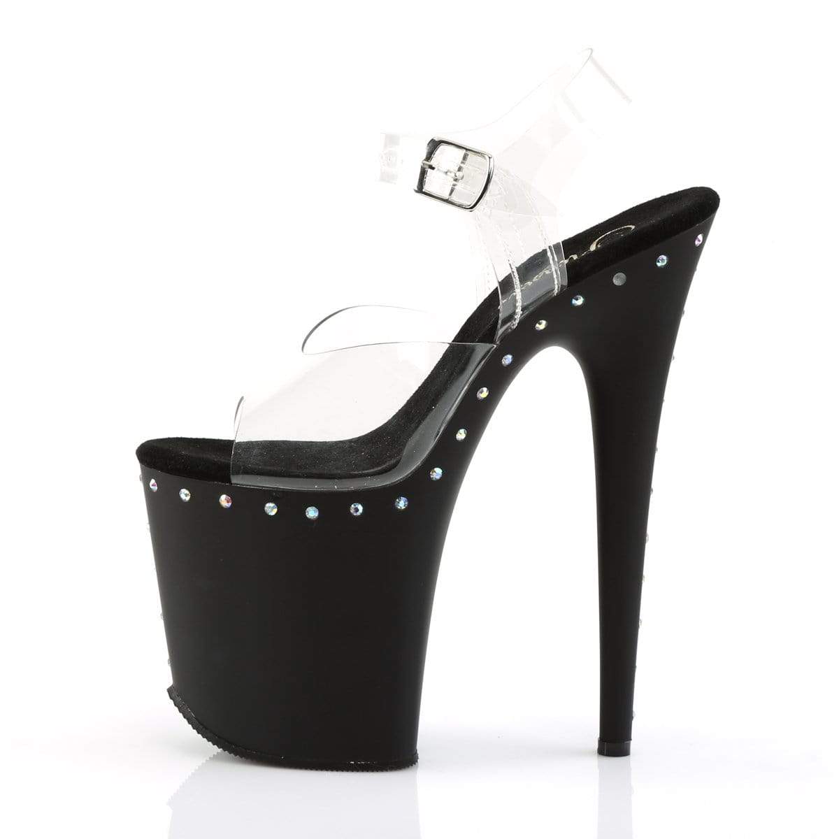 8" Heel, 4" PF 8" Heel Clr/Blk Matte FLAM808ABLS/C/B
