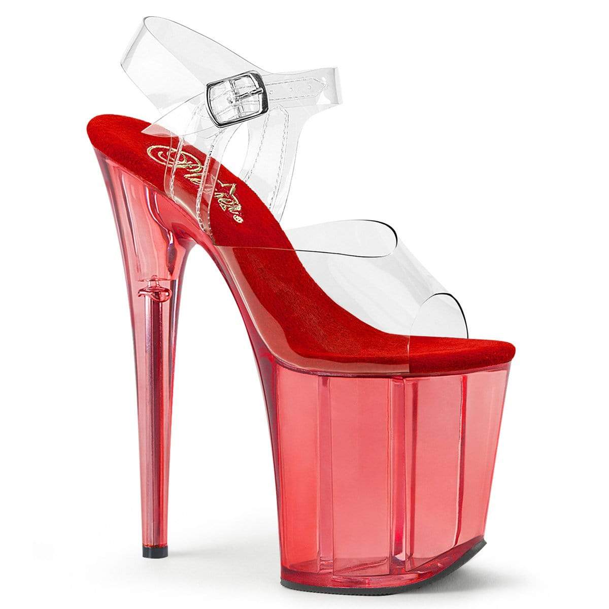 8" Heel, 4" PF 8" Heel Clr/Red Tinted FLAM808T/C/R