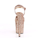 8" Heel, 4" PF 8" Heel Rose Gold Glitter/Rose Gold Glitter FLAM810LG/ROGLDG/M