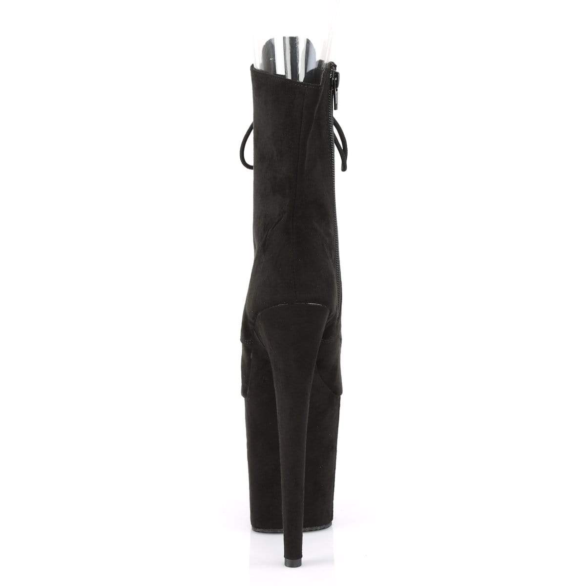 8" Heel, 4" PF Ankle/Mid-Calf Boots Blk Faux Suede/Blk Faux Suede FLAM1021FS/BFS/M