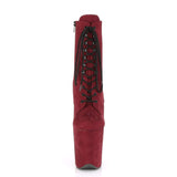 8" Heel, 4" PF Ankle/Mid-Calf Boots Burgundy Faux Suede/Burgundy Faux Suede FLAM1020FS/BYFS/M