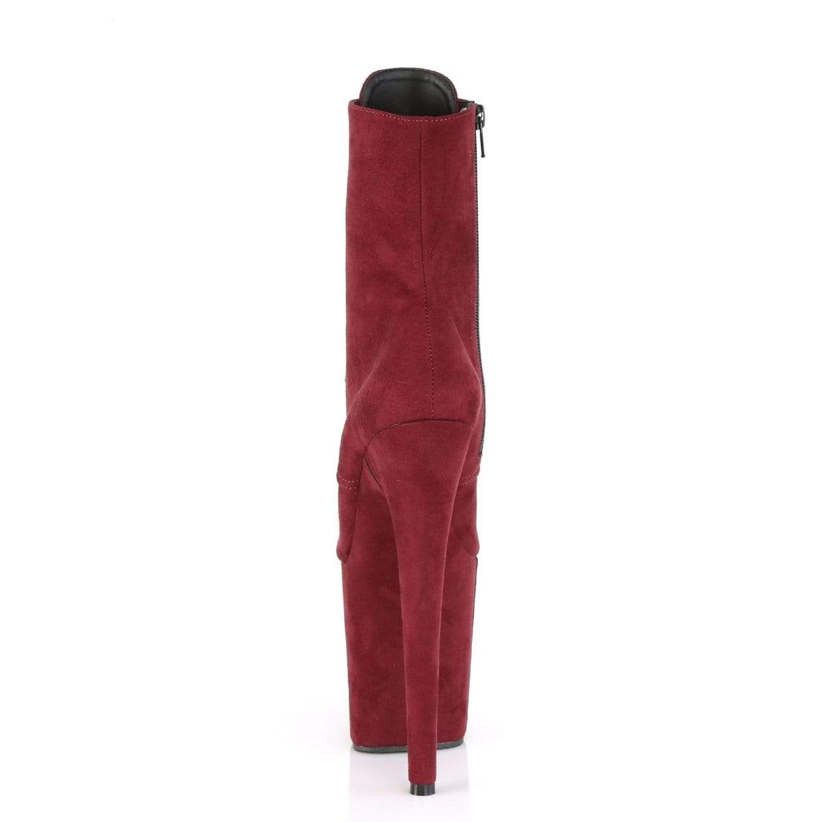 8" Heel, 4" PF Ankle/Mid-Calf Boots Burgundy Faux Suede/Burgundy Faux Suede FLAM1020FS/BYFS/M