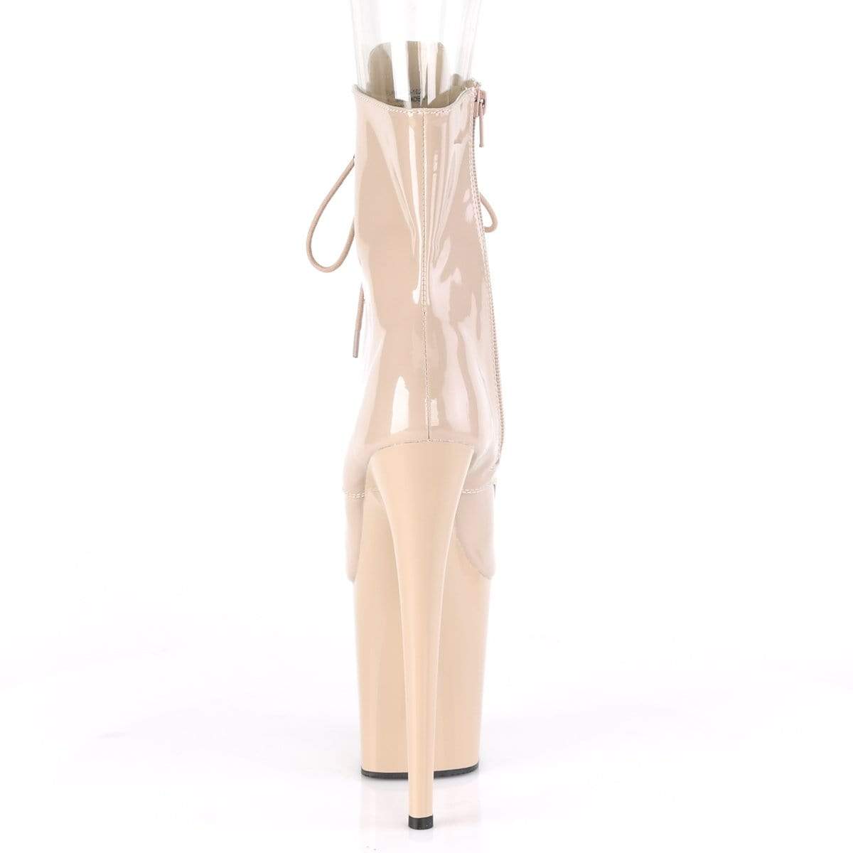 8" Heel, 4" PF Ankle/Mid-Calf Boots Nude Pat/Nude FLAM1021/ND/M