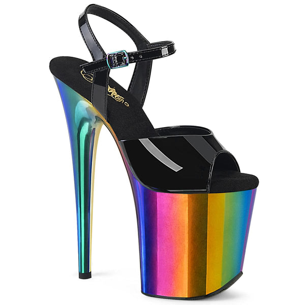 Pleaser Shoes FLAM809RC/B/RBOWCH 8 inch