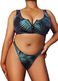 PoleActive Jungle Palm Monokini- Black Teal