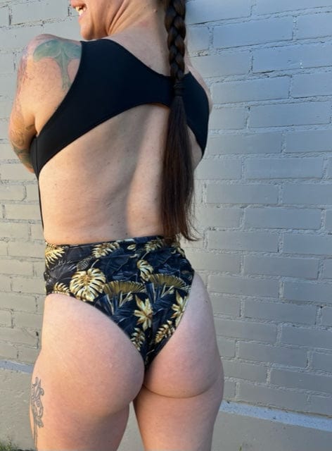 Shark Polewear Bodysuits Lolita- Black and Gold Jungle